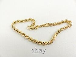 9ct Gold Rope Bracelet Link Yellow Gold Hallmarked 7.25'' 2.9 grams gift box