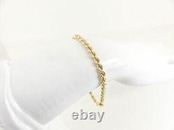 9ct Gold Rope Bracelet Link Yellow Gold Hallmarked 7.25'' 2.9 grams gift box