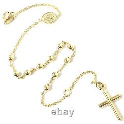 9ct Gold Rosary Bracelet Ladies Yellow Design 3mm Wide Fancy 2.2g 7 Inches