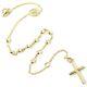 9ct Gold Rosary Bracelet Ladies Yellow Design 3mm Wide Fancy 2.2g 7 Inches