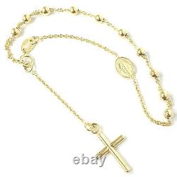 9ct Gold Rosary Bracelet Ladies Yellow Design 3mm Wide Fancy 2.2g 7 Inches