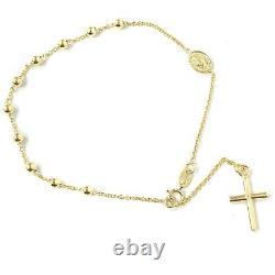 9ct Gold Rosary Bracelet Ladies Yellow Design 3mm Wide Fancy 2.2g 7 Inches