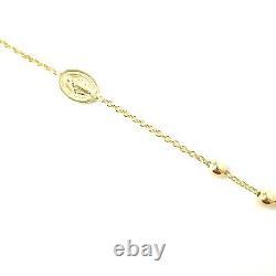 9ct Gold Rosary Bracelet Ladies Yellow Design 3mm Wide Fancy 2.2g 7 Inches