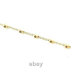 9ct Gold Rosary Bracelet Ladies Yellow Design 3mm Wide Fancy 2.2g 7 Inches