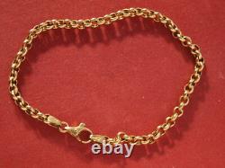 9ct Gold Round Belcher Link Bracelet 3.70 grams 7.75 Uno a Erre