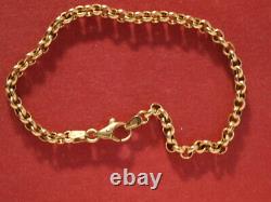 9ct Gold Round Belcher Link Bracelet 3.70 grams 7.75 Uno a Erre