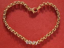 9ct Gold Round Belcher Link Bracelet 3.70 grams 7.75 Uno a Erre