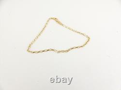 9ct Gold Round Bracelet Ladies Faceted Hallmarked 7.25'' with gift box