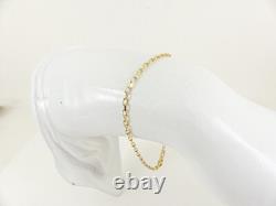9ct Gold Round Bracelet Ladies Faceted Hallmarked 7.25'' with gift box
