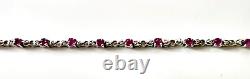 9ct Gold Ruby & Diamond Line Bracelet With Certificate and Box