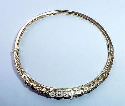 9ct Gold Sapphire & Diamond Bangle Bracelet