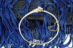 9ct Gold Sapphire & Diamond Panther Bangle Bracelet. Superb. NICE1