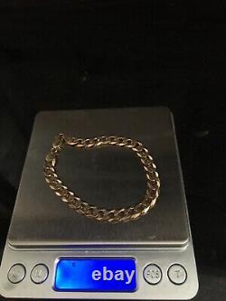 9ct Gold Solid Curb Bracelet 15g Not Scrap