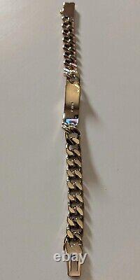 9ct Gold Solid Heavy Yellow Curb ID Bracelet Not Scrap