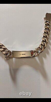 9ct Gold Solid Heavy Yellow Curb ID Bracelet Not Scrap