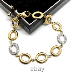9ct Gold Sparkly Oval Bracelet 7.4g 19cm 9ct Yellow Gold Hallmarked Bracelet