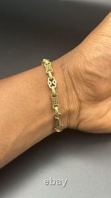 9ct Gold Starbar Bracelet (stars And Bars) 7.25 7mm 8.9g