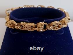 9ct Gold Stars, Bars and Tulip link bracelet, ref 14823