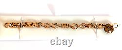 9ct Gold Stars, Bars and Tulip link bracelet, ref 14823