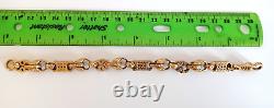 9ct Gold Stars, Bars and Tulip link bracelet, ref 14823