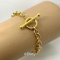 9ct Gold T-Bar Belcher Bracelet 19cm 5mm 9ct Yellow Gold Hallmarked Bracelet