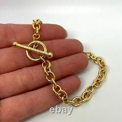 9ct Gold T-Bar Belcher Bracelet 19cm 5mm 9ct Yellow Gold Hallmarked Bracelet