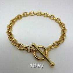 9ct Gold T-Bar Belcher Bracelet 19cm 5mm 9ct Yellow Gold Hallmarked Bracelet