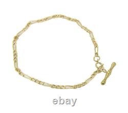 9ct Gold T Bar Figaro 7 Bracelet