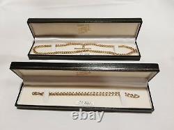 9ct Gold T-bar necklace and bracelet