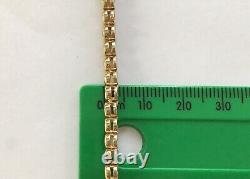 9ct Gold Tanzanite Tennis Bracelet. 19.6 cm / 7.7 Inch Vintage Gem TV