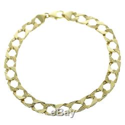 9ct Gold Textured Child's Curb Bracelet -6 -8mm -7G- Hallmarked RRP £330 B1 6