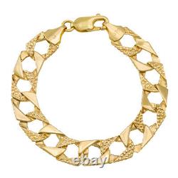 9ct Gold Textured Square Curb Child's Bracelet 6 -8mm Hallmarked £450 C