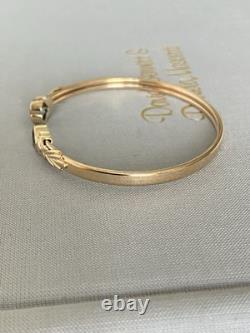 9ct Gold & Topaz Heart Bangle, 7.2g Fully Hallmarked & Stunning