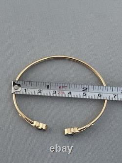9ct Gold & Topaz Heart Bangle, 7.2g Fully Hallmarked & Stunning