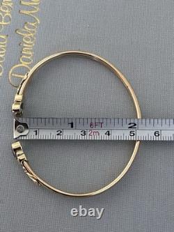 9ct Gold & Topaz Heart Bangle, 7.2g Fully Hallmarked & Stunning