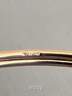 9ct Gold & Topaz Heart Bangle, 7.2g Fully Hallmarked & Stunning