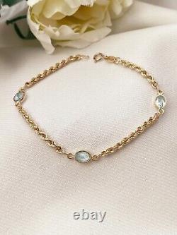 9ct Gold & Topaz Rope Bracelet