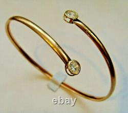 9ct Gold Torque Bangle Set With Gemstones Hallmarked 8 Inch Circumfrence