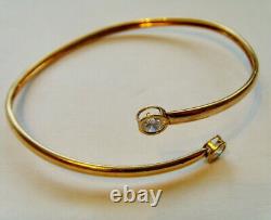 9ct Gold Torque Bangle Set With Gemstones Hallmarked 8 Inch Circumfrence