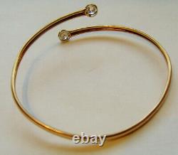 9ct Gold Torque Bangle Set With Gemstones Hallmarked 8 Inch Circumfrence