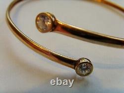 9ct Gold Torque Bangle Set With Gemstones Hallmarked 8 Inch Circumfrence