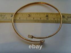 9ct Gold Torque Bangle Set With Gemstones Hallmarked 8 Inch Circumfrence