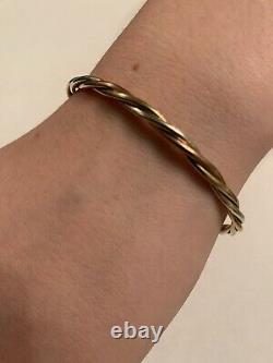 9ct Gold Tricolour Torque Bangle 6.7 grams