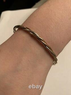 9ct Gold Tricolour Torque Bangle 6.7 grams