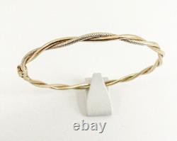 9ct Gold Twist Bangle Slave Hallmarked 8'' 6.7grams with gift box