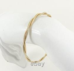 9ct Gold Twist Bangle Slave Hallmarked 8'' 6.7grams with gift box