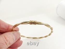 9ct Gold Twist Bangle Slave Hallmarked 8'' 6.7grams with gift box
