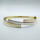 9ct Gold Two Tone 3 Row Crossover Bangle / Bracelet 8g