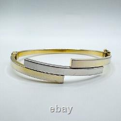 9ct Gold Two Tone 3 Row Crossover Bangle / Bracelet 8g