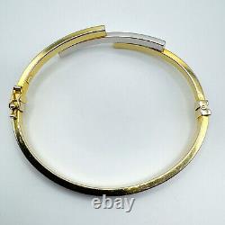 9ct Gold Two Tone 3 Row Crossover Bangle / Bracelet 8g